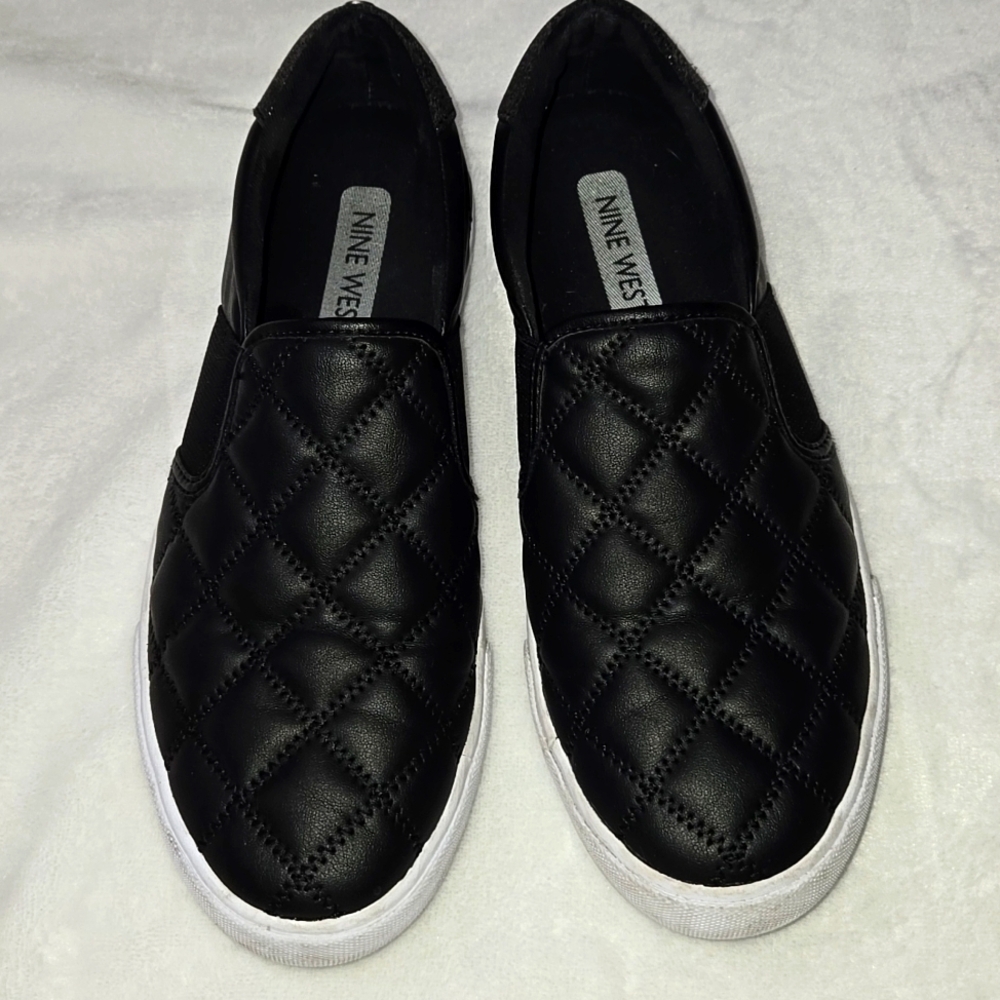 Nine West Black Quilted Slip-On Sneakers